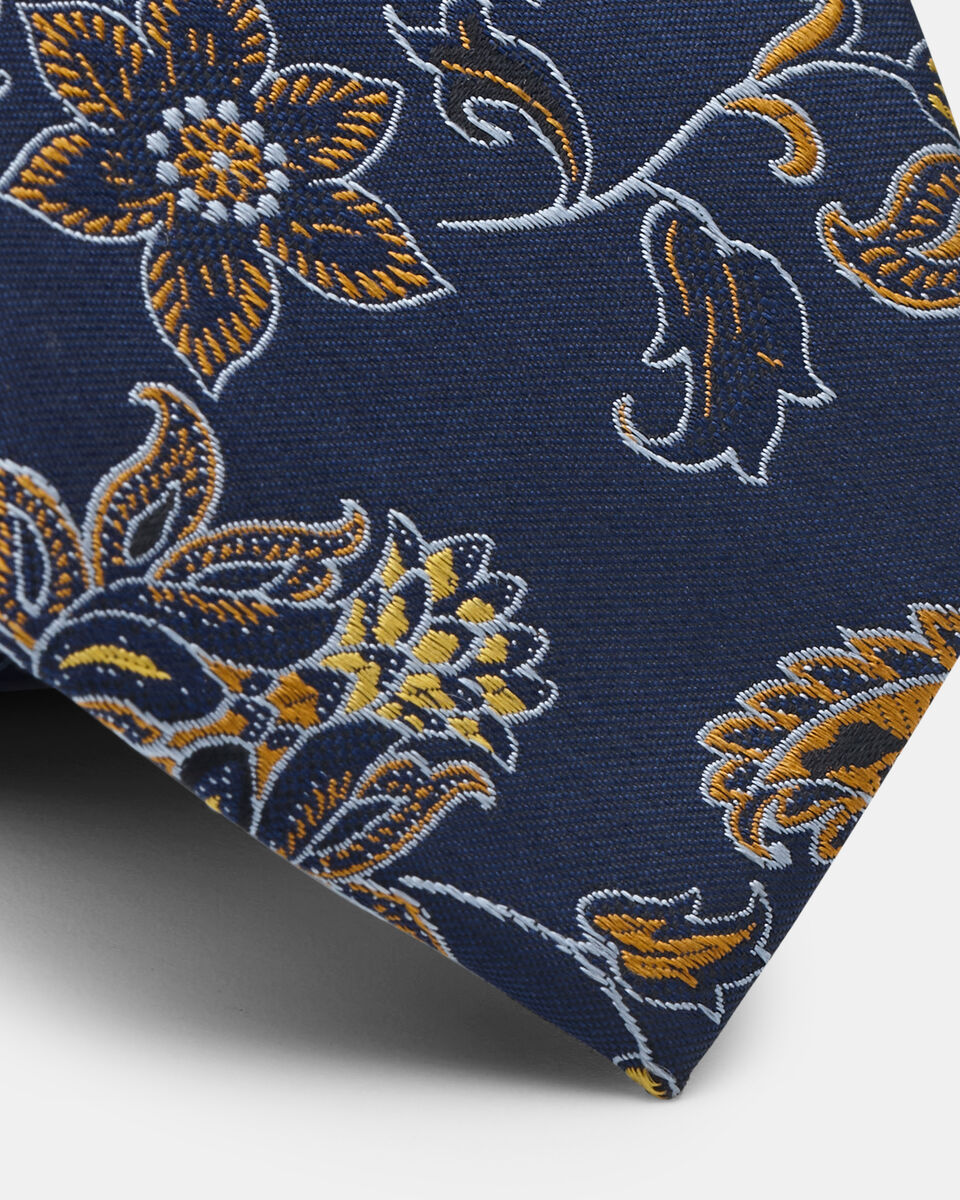 Coltano Slim Paisley Floral Silk Tie, Gold, hi-res